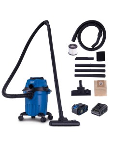 1 - Aspirateur eau et poussieres c-nts15-x 1 batterie 4,0Ah chargeur IXES Scheppach