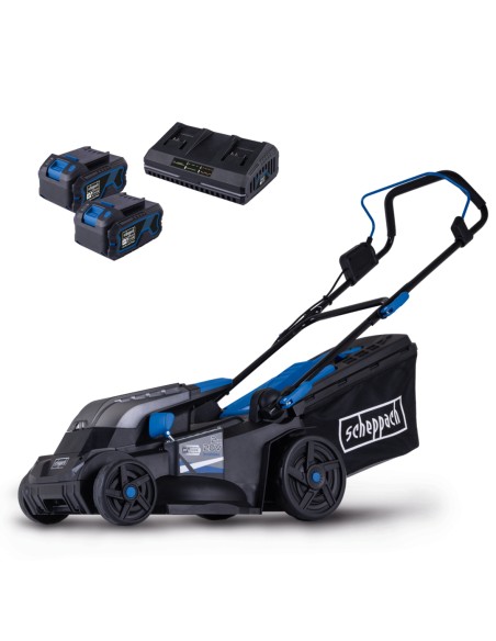 1 - Tondeuse bc-mp380-x 38cm avec batteries 4,0Ah et double chargeur IXES Scheppach