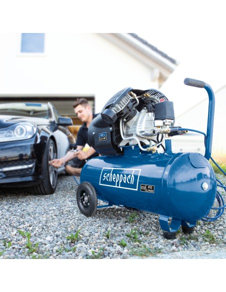 Compresseur d'air 100lt 2 cylindres 3cv 230v Scheppach HC120DC