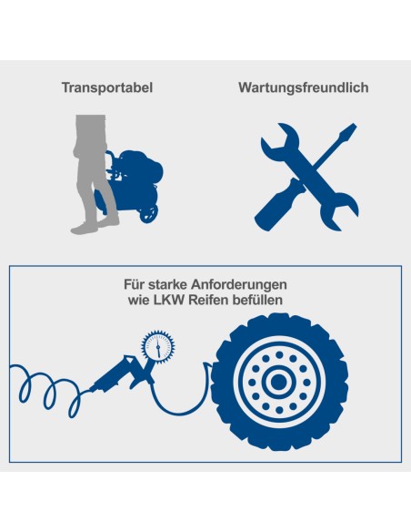 Compresseur d'air 100lt 2 cylindres 3cv 230v Scheppach HC120DC