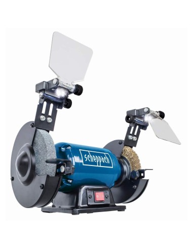 Smerigliatrice da banco mola spazzola da 6" &oslash;150 Scheppach sm150lb luce-led 400w