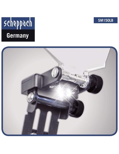 Smerigliatrice da banco mola spazzola da 6" &oslash;150 Scheppach sm150lb luce-led 400w