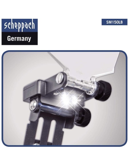 Smerigliatrice da banco mola spazzola da 6" &oslash;150 Scheppach sm150lb luce-led 400w
