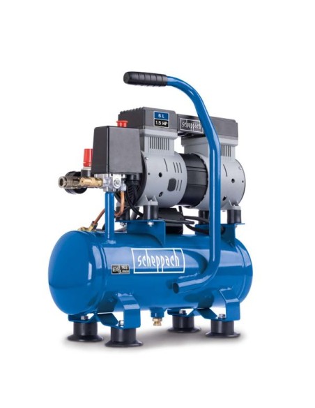 1 - Compresseur 6L silencieux 8 bar 1.5HP Scheppach HC08SI