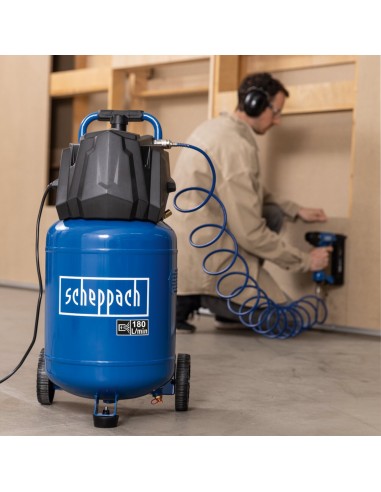 2 - Compresseur a air 180L vertical 10 bar faible maintenance Scheppach HC35V