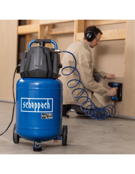 2 - Compresseur a air 180L vertical 10 bar faible maintenance Scheppach HC35V