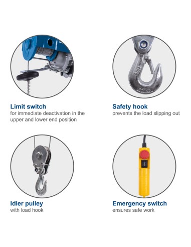 2 - Palan elevateur electrique 400 kg 800w Scheppach hrs500