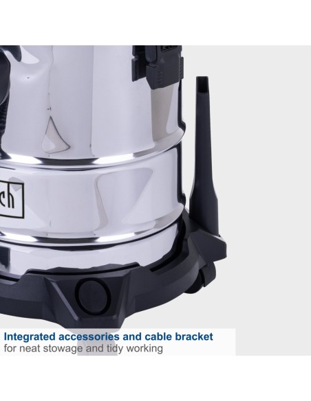 5 - Aspirateur eau et poussiere inox 1200W 20L Scheppach nts20