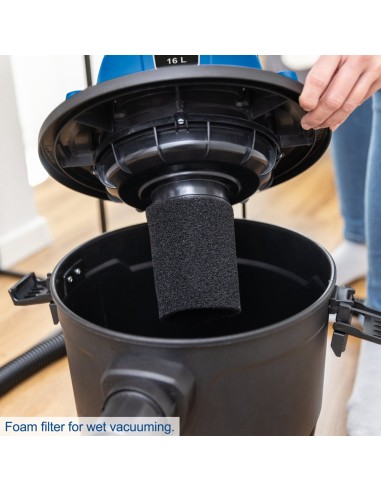 Aspirateur eau et poussiere bidon aspiratout 16L Scheppach VC16