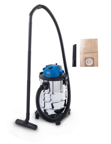 1 - Aspirateur eau et poussiere inox 1200W 25L Scheppach VC25