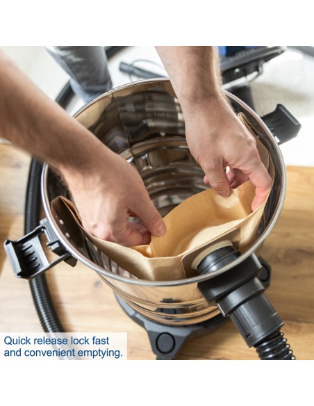3 - Aspirateur eau et poussiere inox 1200W 25L Scheppach VC25