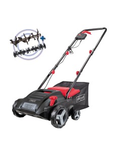 1 - Aerateur scarificateur electrique 32cm bac 30l 16-20 lames Scheppach SC32
