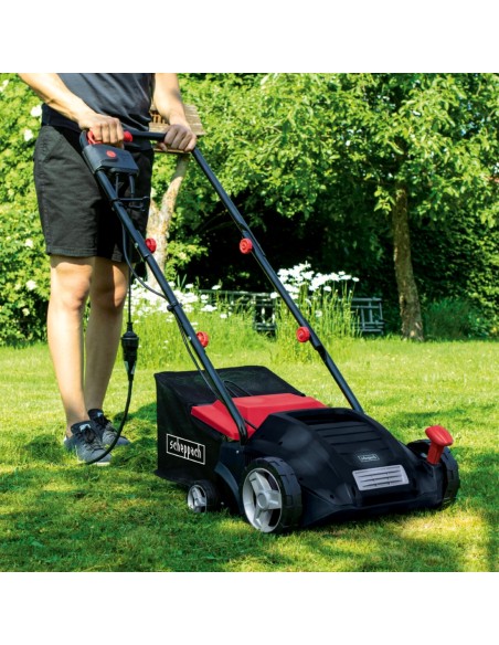4 - Aerateur scarificateur electrique 32cm bac 30l 16-20 lames Scheppach SC32