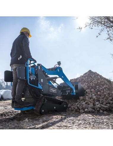 Mini-chargeuse compacte chenilles 8,5CV capacite charge 200kg Scheppach mkl730
