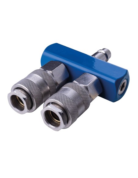 Deviatore ad aria compressa a 2 vie con rubinetti rapidi Scheppach