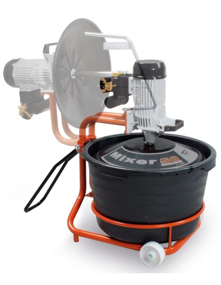 Miscelatore colla malta con frusta e secchio 230v 65lt Battipav mixer 50 super
