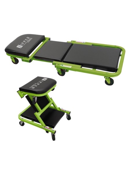 1 - Chariot de visite et tabouret mecanicien d'atelier 2 in 1 Zipper mhrk40