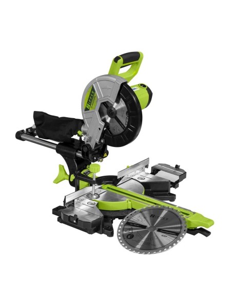 1 - Scie a onglets 2000w 255 mm bois plastique aluminium acier Zipper zi-kgs255ds