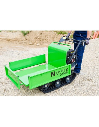 2 - Brouette dumper a chenilles moteur essense motorisee 196cc Zipper zi-md300