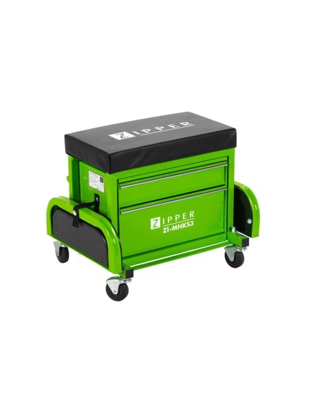 1 - Tabouret sur roulettes siege d'atelier avec 2 tiroirs Zipper zi-mhks3