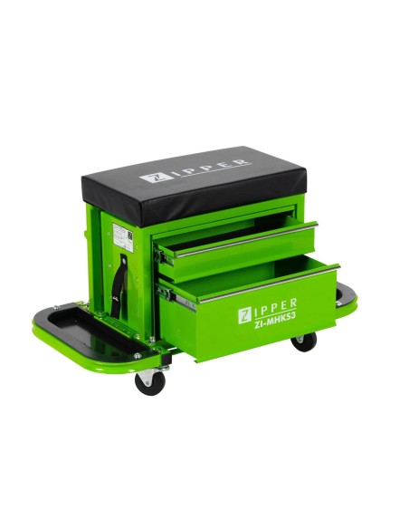 2 - Tabouret sur roulettes siege d'atelier avec 2 tiroirs Zipper zi-mhks3