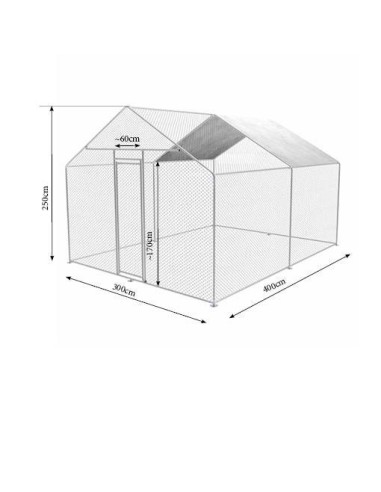 2 - Enclos extérieur pour animaux 3x4x2,5m Zipper zi-cr342
