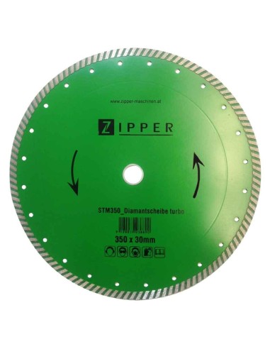 1 - Disque de diamant turbo pour batiment pour stm350 350x30 mm Zipper zi-stm350dst