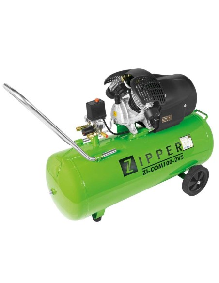 1 - Compresseur d'air 230v 100 lt huile-lubrifie Zipper zi-com100-2v5