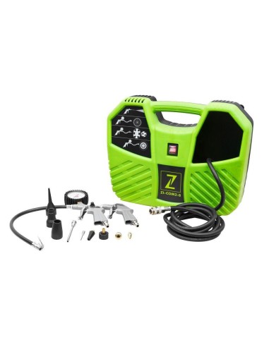 Compresseur air portatif 8 bar avec accessoires 230v Zipper zi-com2-8