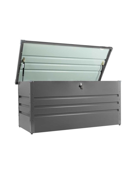 2 - Conteneur boite de jardin en metal gris 132x61x62 cm Zipper zi-gab132an