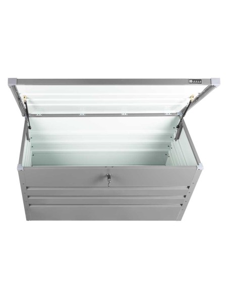 3 - Conteneur boite de jardin en metal gris 132x61x62 cm Zipper zi-gab132an