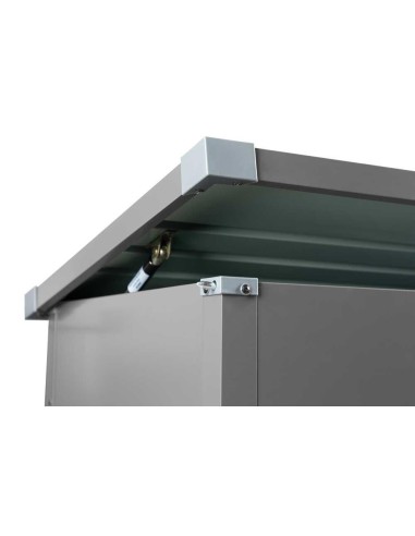 4 - Conteneur boite de jardin en metal gris 132x61x62 cm Zipper zi-gab132an