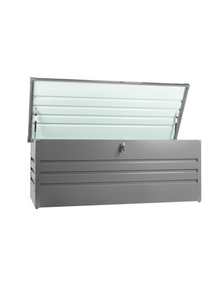 2 - Conteneur boite de jardin en metal gris 165x70x62 cm Zipper zi-gab165an