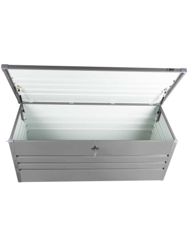 3 - Conteneur boite de jardin en metal gris 165x70x62 cm Zipper zi-gab165an