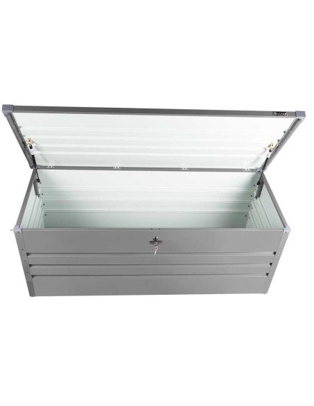 3 - Conteneur boite de jardin en metal gris 165x70x62 cm Zipper zi-gab165an