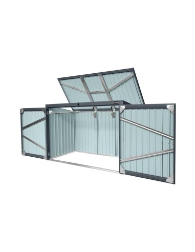 2 - Cache poubelles double 3 bacs x 240 lt Zipper zi-mtb3