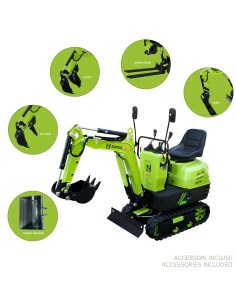 1 - Mini-pelle Zipper ZI-MBGS600 compacte 5q avec accessoires