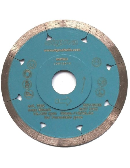 DISQUE DIAMANTŽëE SIGMA 75C POUR COUPE ŽÇ SEC Žÿ115mm TROU 22,2mm ŽëPAISSEUR 1,5mm 
