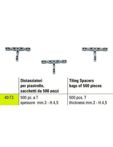 1 - Entretoise de carrelage t Sigma 40-t3 500 pižêces žëpaisseur mm 3 - h.4,5
