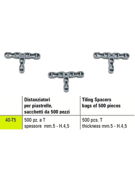 1 - Entretoise de carrelage t Sigma 40-t5 500 pižêces žëpaisseur mm 5 - h.4,5