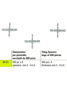 1 - Entretoise de carrelage x Sigma 40-x3 500 pižêces žëpaisseur mm 3 - h.4,5