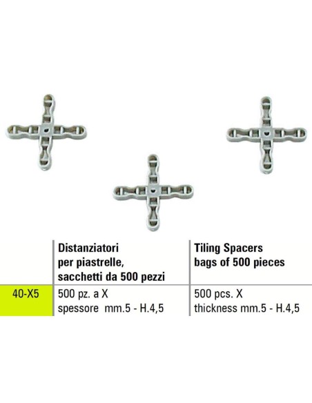 1 - Entretoise de carrelage x Sigma 40-x5 500 pižêces žëpaisseur mm 5 - h.4,5