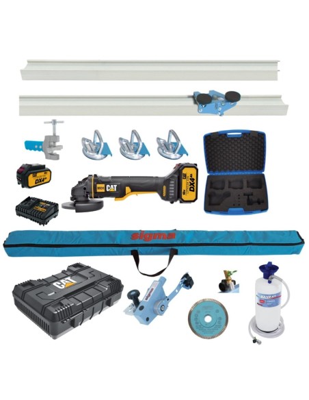 1 - Coupe carreaux Sigma 8ae2 332cm +keraflex ext +waterkit +meuleuse angle cat dx31b