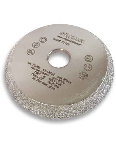 1 - Meule 72v06s ø 115 mm rayon 6 pour Sigma jolly edge 37a1d 37a1pd