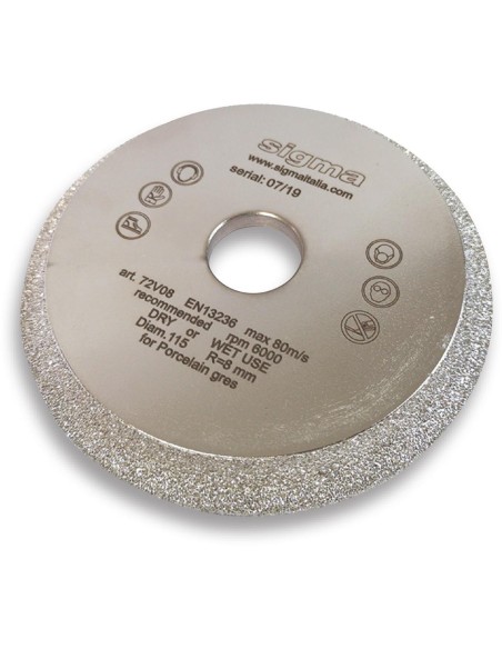 1 - Meule 72v06s ø 115 mm rayon 6 pour Sigma jolly edge 37a1d 37a1pd