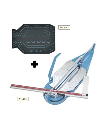 Coupe carrelage SIGMA 4cu cm 84 gravure traction + tapis pour mosaique 64b2