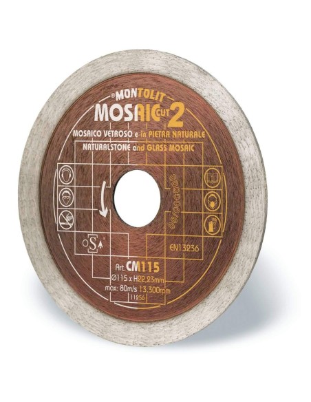 DISQUE DE DIAMANT 115 MM POUR MOSAIQUE ET GRŽêS EMAILLŽë MINCE ET DELICAT MONTOLIT CERMONT CM115