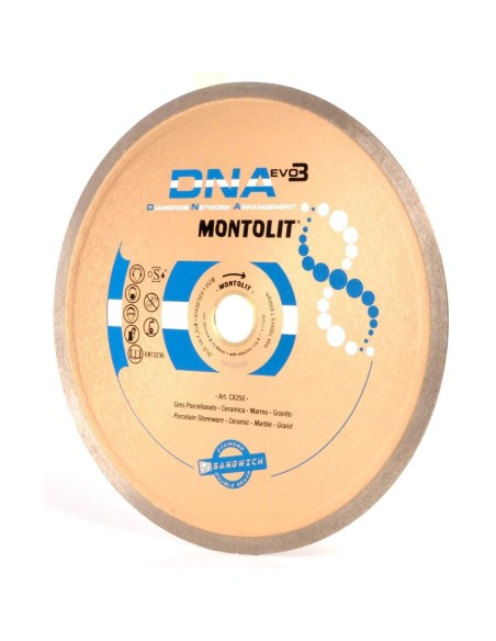 DISQUE DE DIAMANT 250 MM POUR GRŽêS EMAILLŽë ET DELICAT MARBRE GRANITE MONTOLIT DNA CX250
