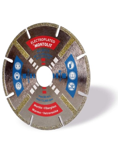 1 - DISQUE DE DIAMANT 115 MM POUR MARBRE FIBRE DE VERRE MONTOLIT ELECTROPLATED ED115