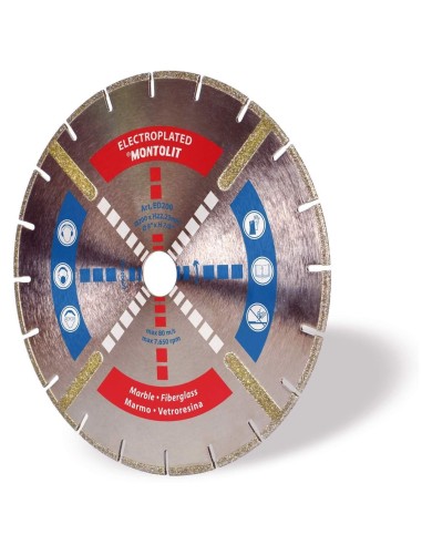 1 - DISQUE DE DIAMANT 230 MM POUR MARBRE FIBRE DE VERRE MONTOLIT ELECTROPLATED ED230P